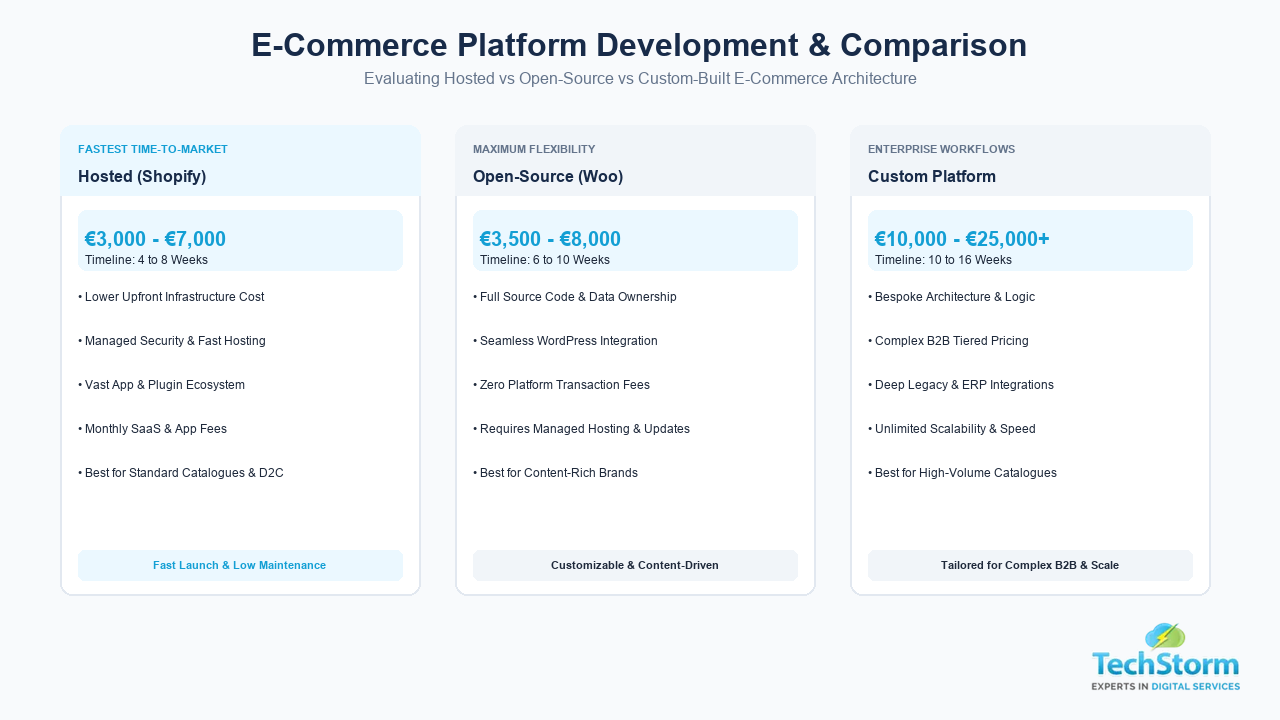 E-Commerce Platform Development Comparison - TechStorm